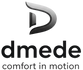 Dmede logo with 'comfort in motion' tagline on a white background